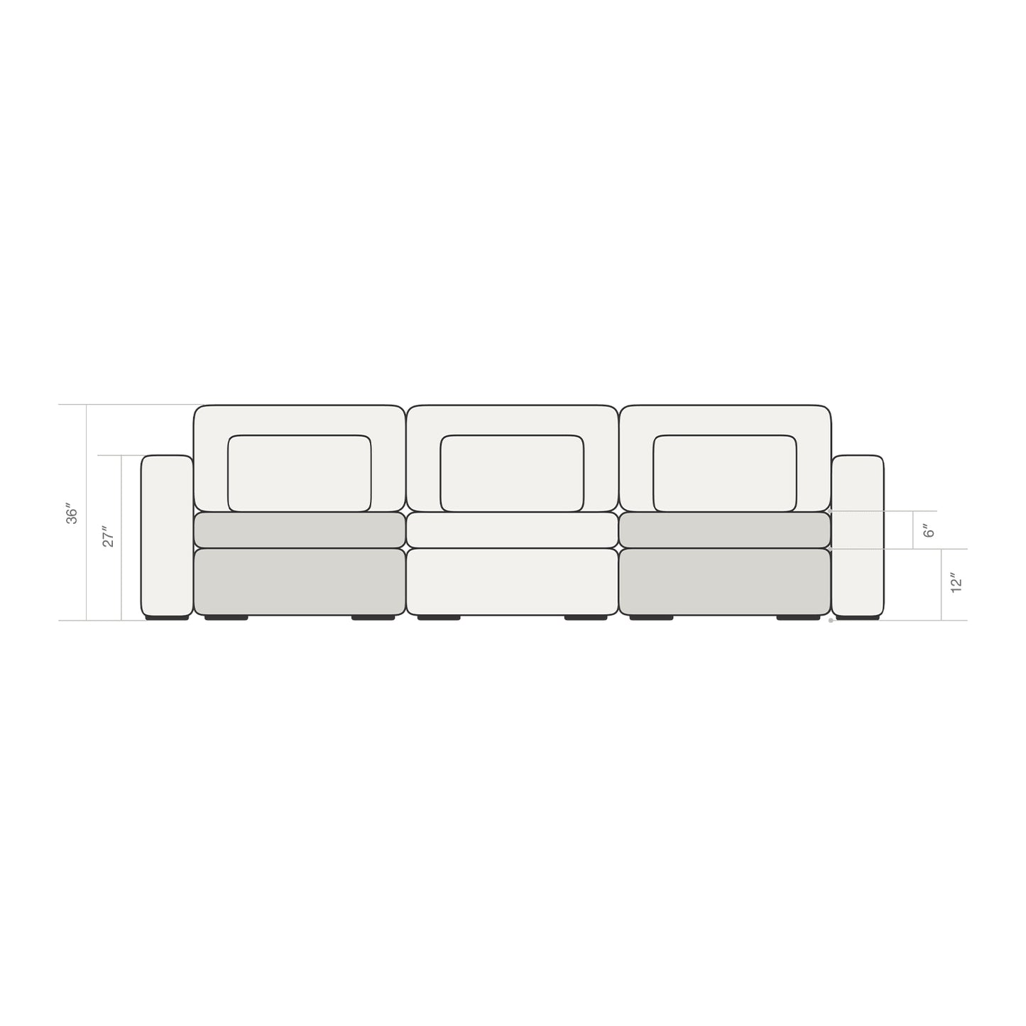 Three Seater - With 2 ottomans