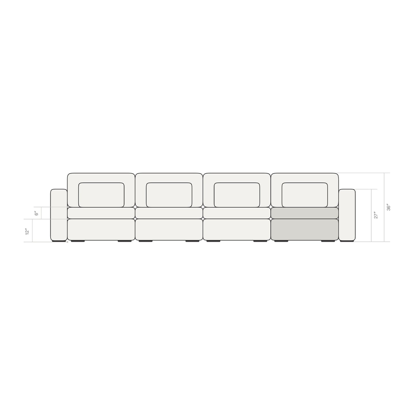 Four Seater - With ottoman
