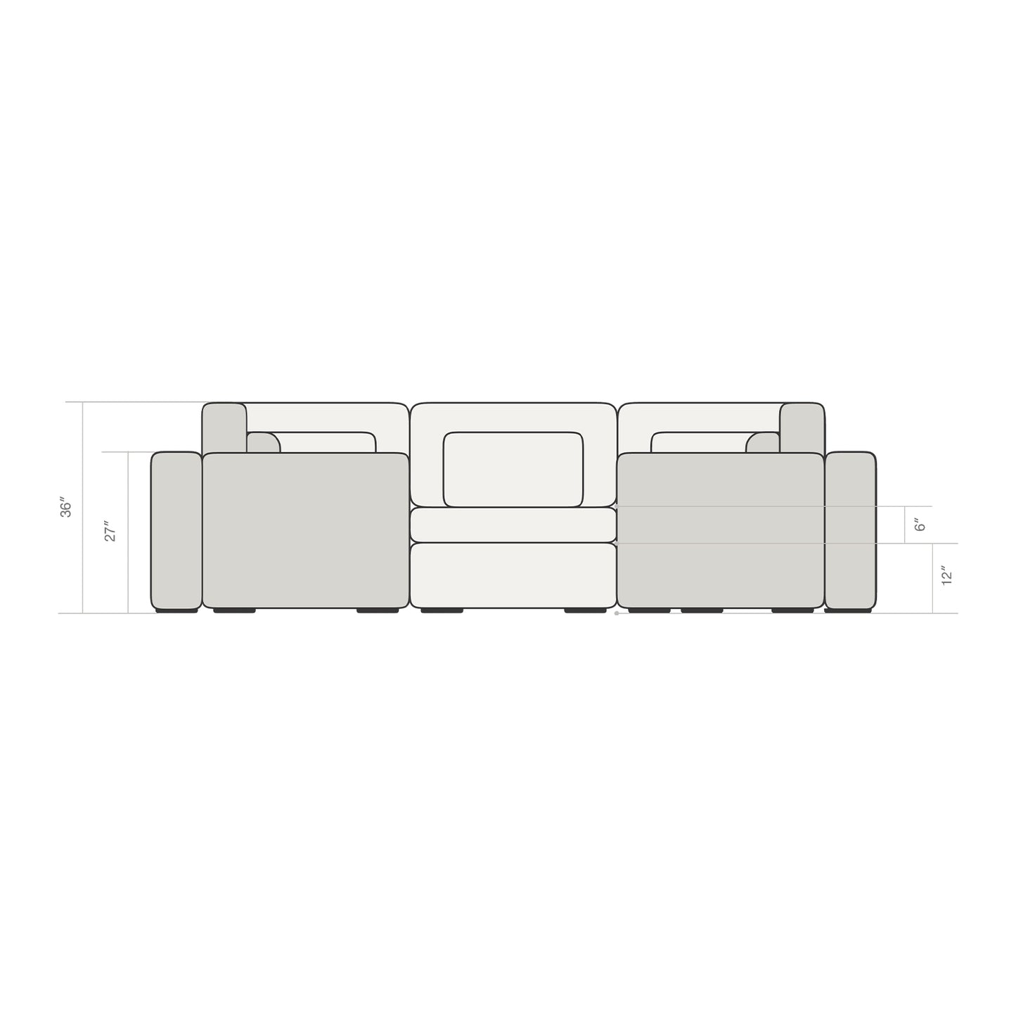 Three Seater - With 2 corner seats