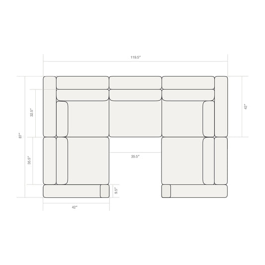 Three Seater - With 2 corner seats