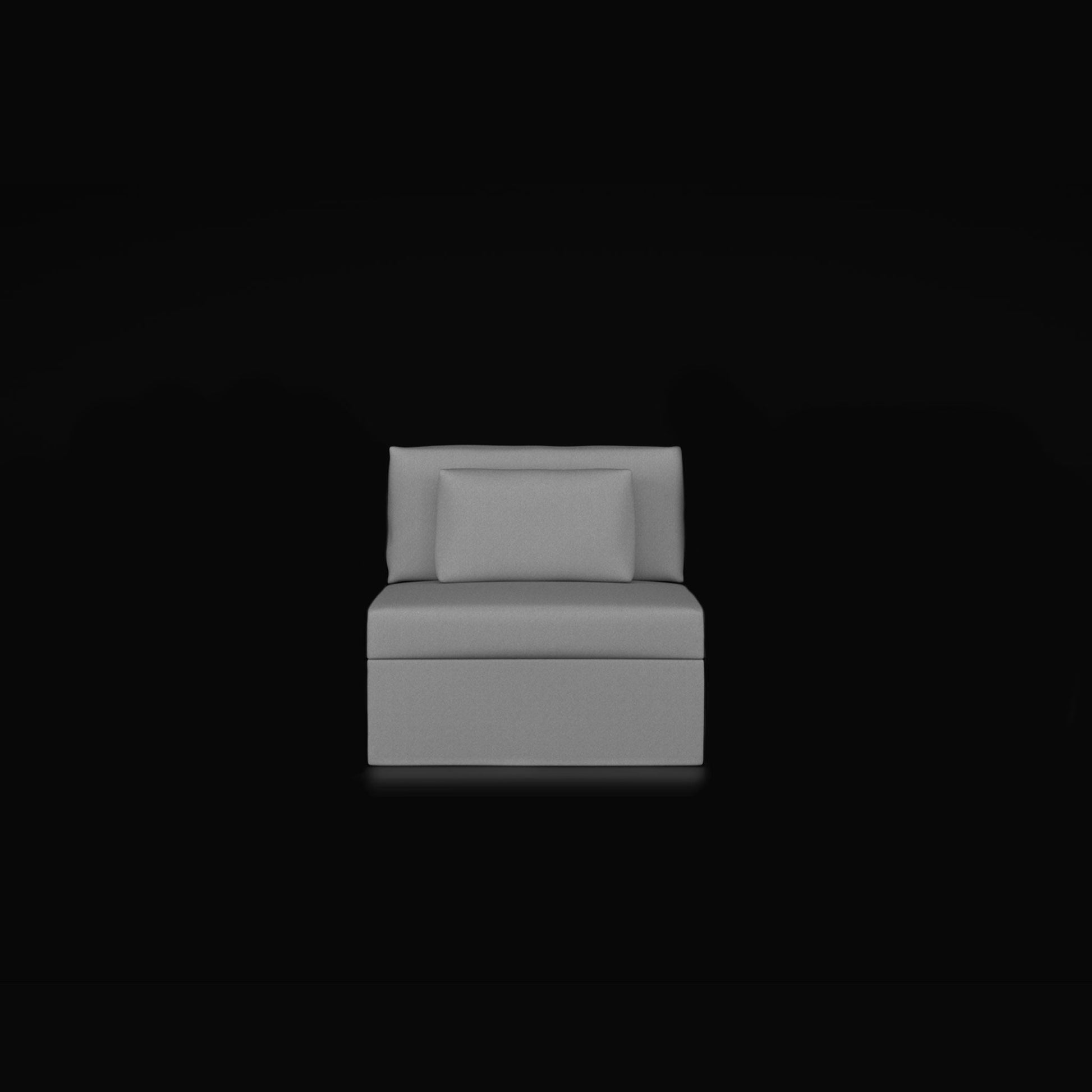 Rezy Sofa Grey Velvet Modular Seat Add-On