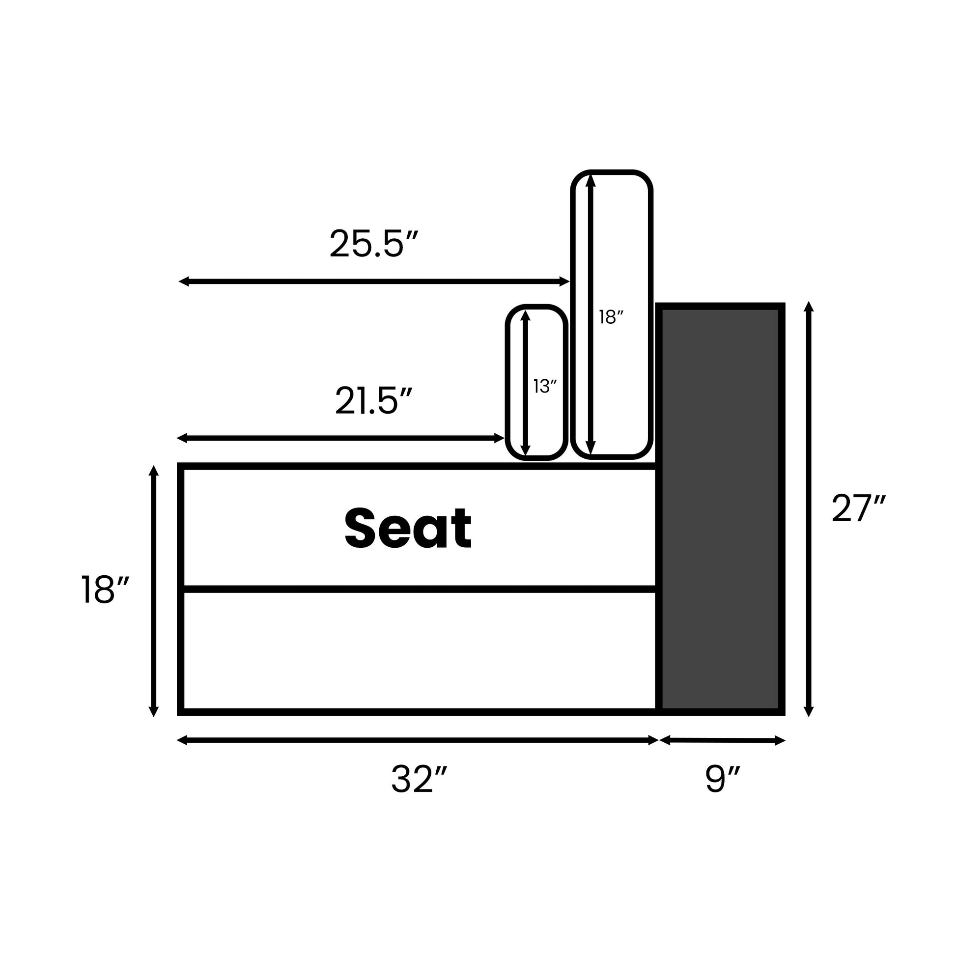  Seat dimensions of the Rezy Sofa Sectional