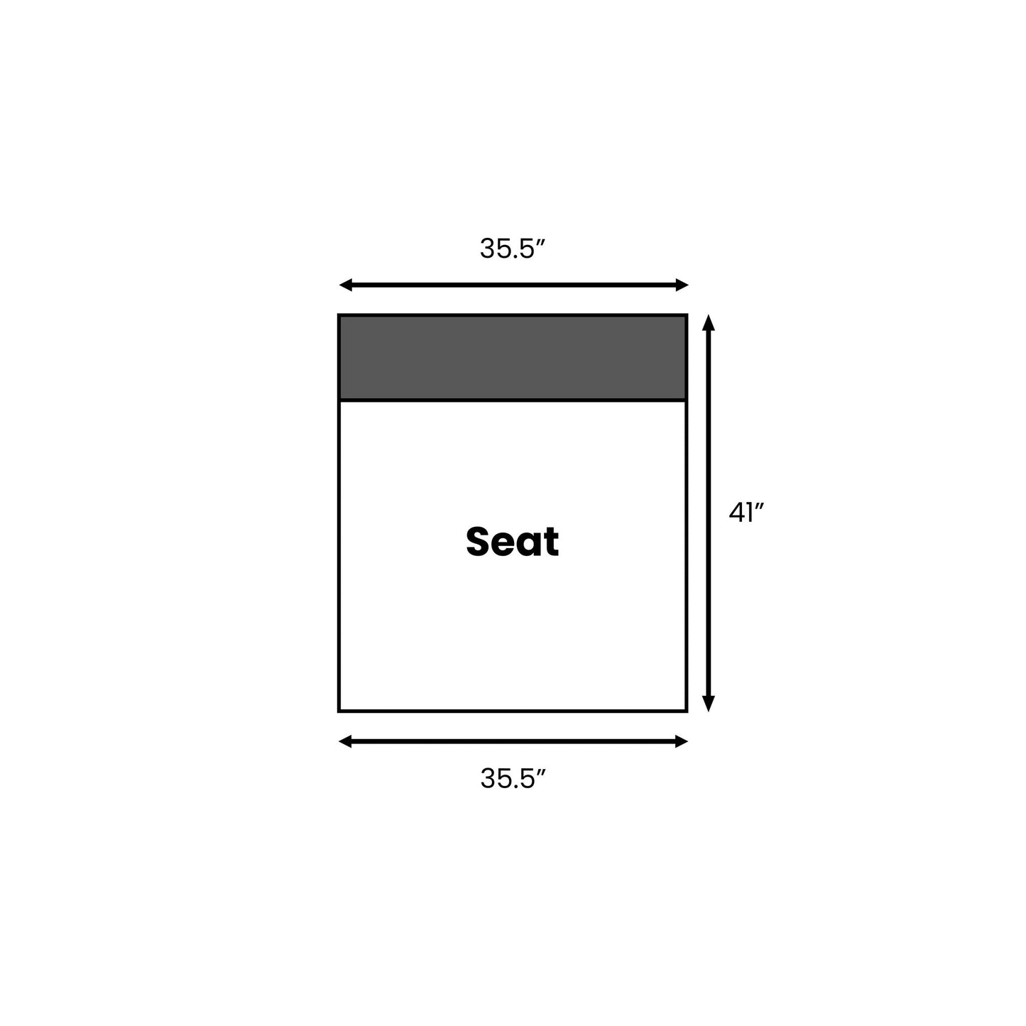 Dimensions of the Rezy Sofa Seat add-on
