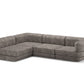 Mushroom Rezy Flow three-seater sofa bed sectional, right open chaise configuration