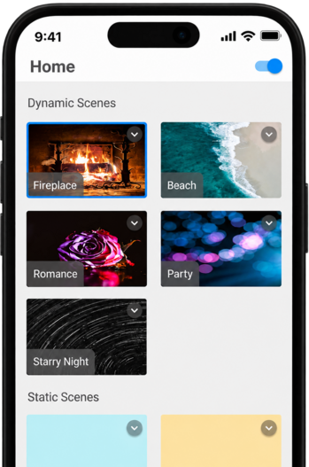 Rezy app lighting control